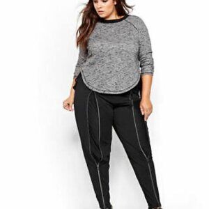 SIZE 20 Addition Elle Nadia Aboulhosn Love & Legend Black Zipper Leggings